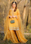 Pure Handmade Saffron Gharara Set – Perfect Bridal wear (Mayaon Dress)
