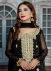 3PC Embroidered Chiffon Party Suit – Eastern Black (Ready to Wear)