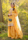Pure Handmade Saffron Gharara Set – Perfect Bridal wear (Mayaon Dress)