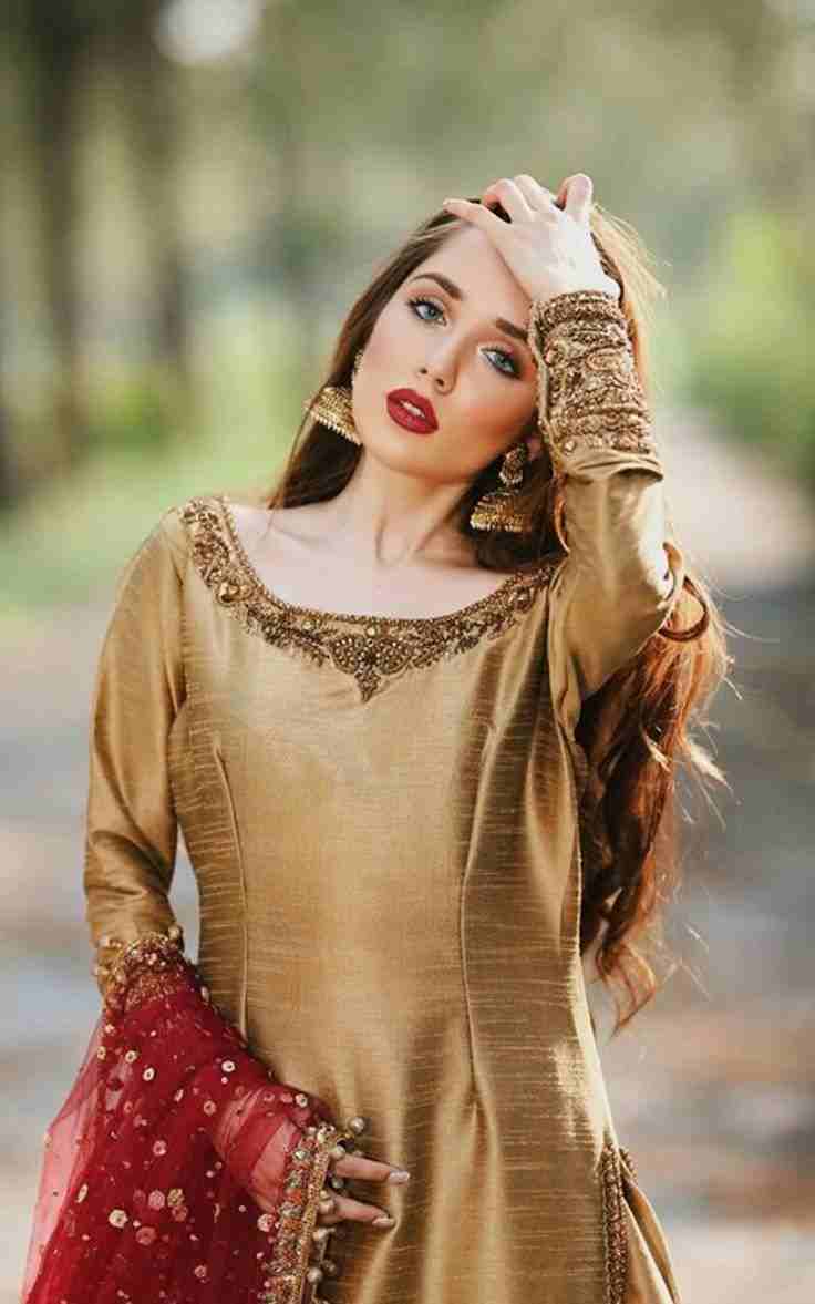 3PC Ready-to-Wear Embroidered Dress – Traditional Copper