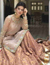 3PC Ready-to-Wear Embroidered Organza Shirt with Jamawar Sharara – Pink & Peach Elegance