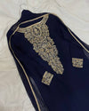 3PC Ready-to-Wear Embroidered Chiffon Shalwar Kameez – Dark Blue