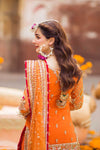 Orange Sharara Shirt Bridal Pakistani Mehndi Dresses