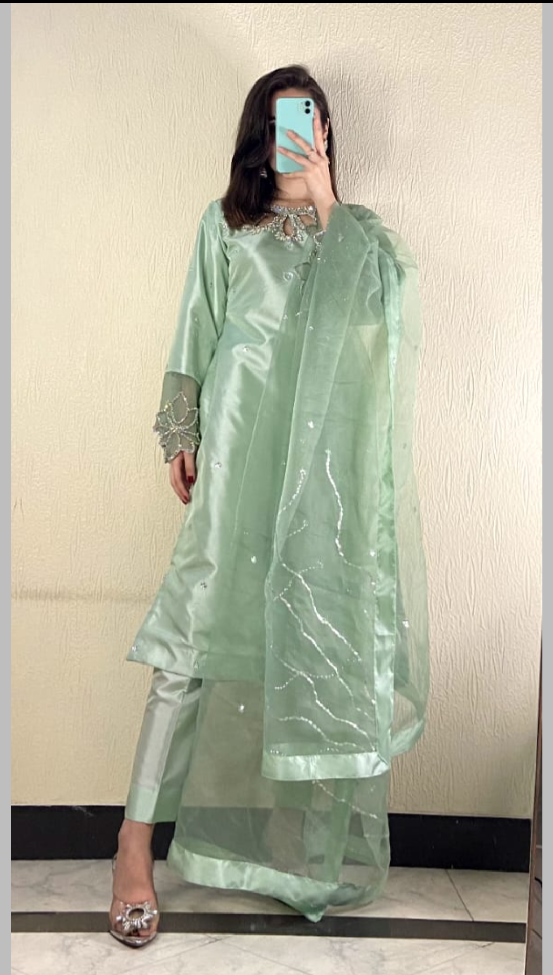 3-Piece Embroidered Ready to Wear Dress – Soft Frosty Shade