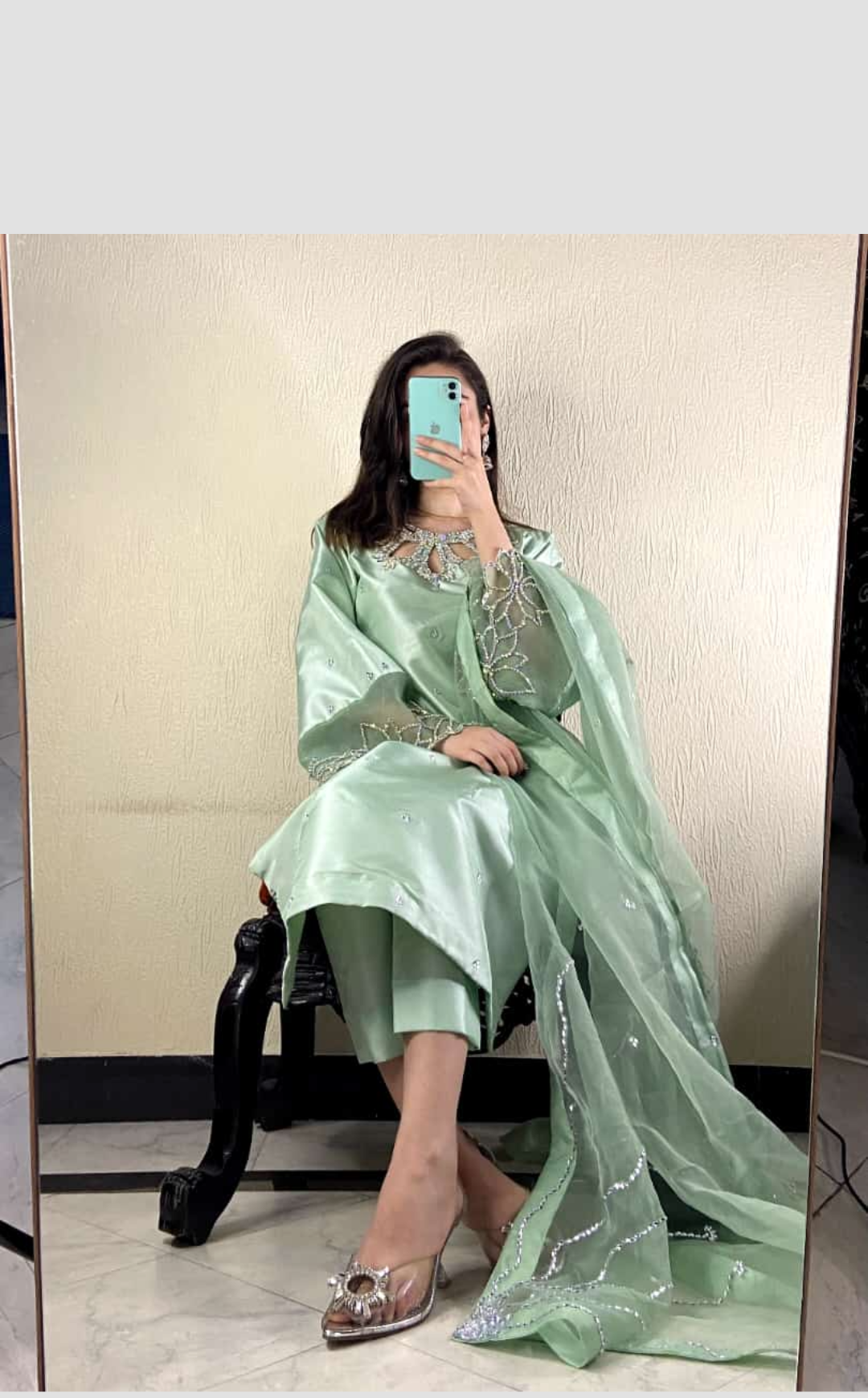 3-Piece Embroidered Ready to Wear Dress – Soft Frosty Shade