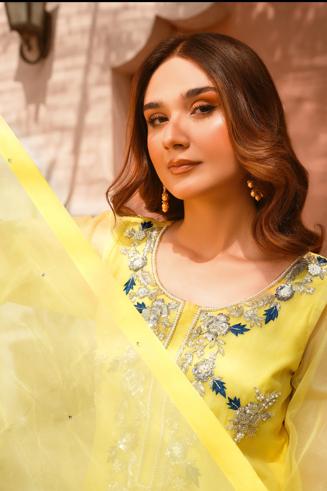 3PC Ready-to-Wear Pure Organza Dress with Hand Embellished Adda Work