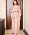 3PC Embroidered Sharara Set – Light Peach