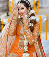 Orange Sharara Shirt Bridal Pakistani Mehndi Dresses