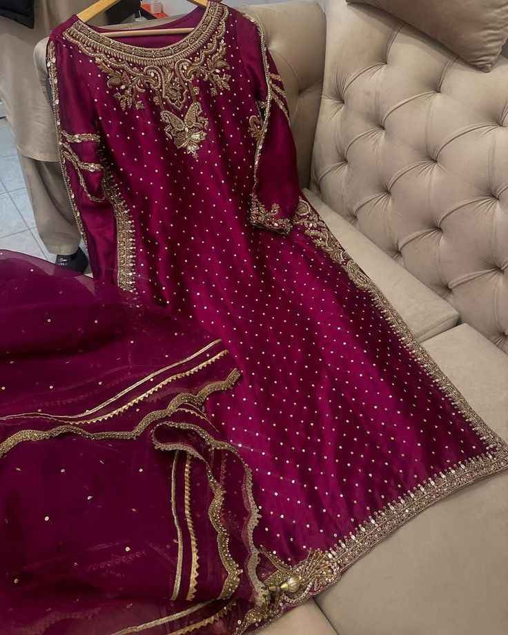 3PC Ready-to-Wear Fully Embroidered Shalwar Kameez – Red