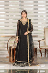 3 Piece Ready to Wear   Luxury Embroidered Chiffon Sharara Set