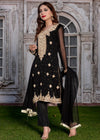 3PC Embroidered Chiffon Party Suit – Eastern Black (Ready to Wear)