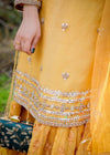 Pure Handmade Saffron Gharara Set – Perfect Bridal wear (Mayaon Dress)