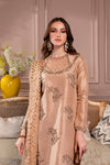 3PC Ready-to-Wear Embroidered Raw Silk Dress – Light Copper