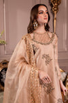 3PC Ready-to-Wear Embroidered Raw Silk Dress – Light Copper