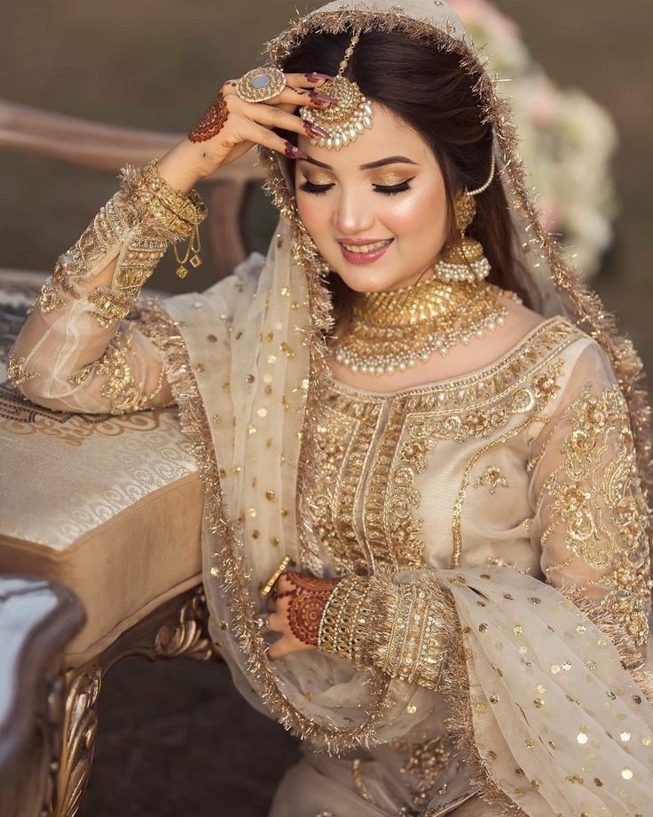 3 Piece Embroidered Ready to Wear Nikkah Dress with Organza Shirt, Masoori Gharara & Dupatta