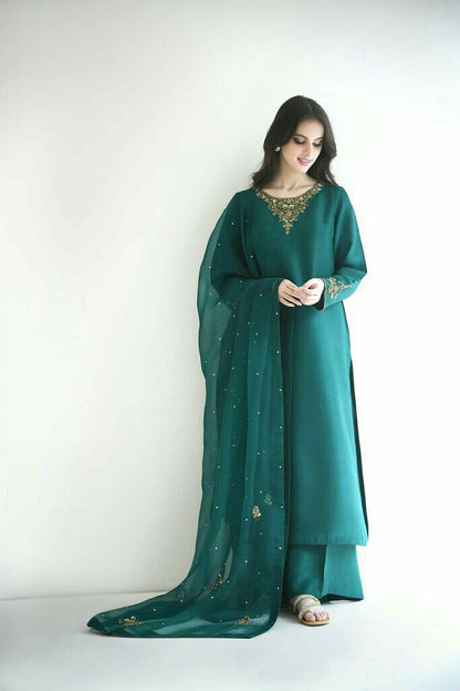 3PC Embroidered Ready-to-Wear Zinc Dress