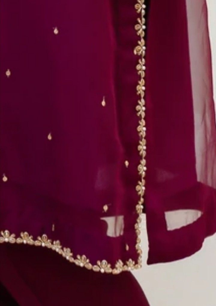 2PC Ready-to-Wear Embroidered Dress – Maroon
