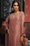 3PC Ready-to-Wear Embroidered Raw Silk Suit – Pink