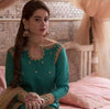3PC Premium Embroidered Raw Silk Suit – C Green