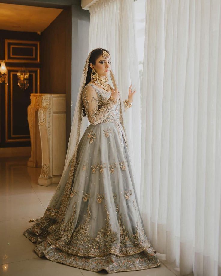 Elegant Pastel Blue Maxi Gown – The Perfect Bridal Choice