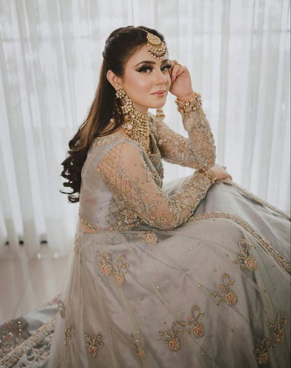 Elegant Pastel Blue Maxi Gown – The Perfect Bridal Choice
