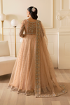 Pakistani Bridal Outfit in Peach Pishwas Lehenga Style