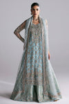 Pakistani Bridal Dress in Blue Lehenga Dupatta Style –