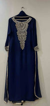 3PC Ready-to-Wear Embroidered Chiffon Shalwar Kameez – Dark Blue