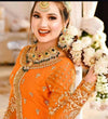 Orange Sharara Shirt Bridal Pakistani Mehndi Dresses
