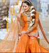Orange Sharara Shirt Bridal Pakistani Mehndi Dresses