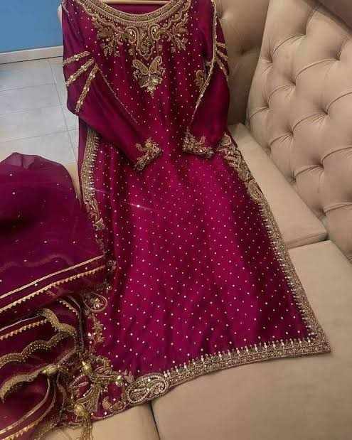 3PC Ready-to-Wear Fully Embroidered Shalwar Kameez – Red